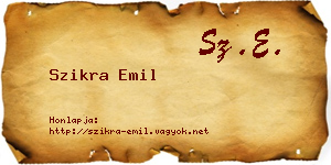 Szikra Emil névjegykártya